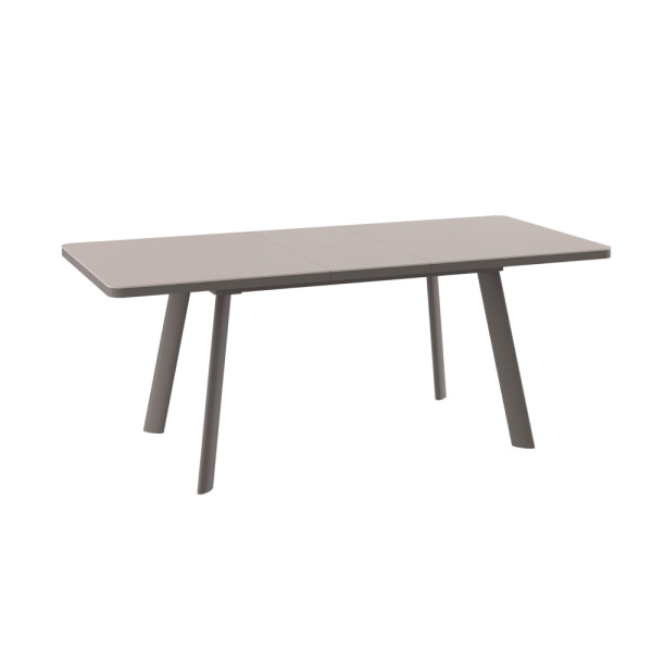 Стол LEON LUX RADIAL-160, раздвижной со стеклом 160(205)х90, КАПУЧИНО МАТТЕЛЮКС/КАПУЧИНО LEON LUX RADIAL 160